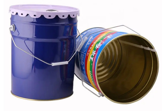 6 gallon ronde tinplate open kop stalen emmer met afneembare bloem rand dekking