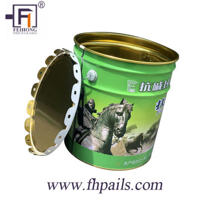 UN-categorie 5 gallon metalen vet emmer met krullend deksel