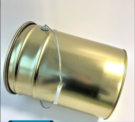 Goud metaal verf emmer 5 gallon met hefboom slot ring deksel voor water gebaseerde verf