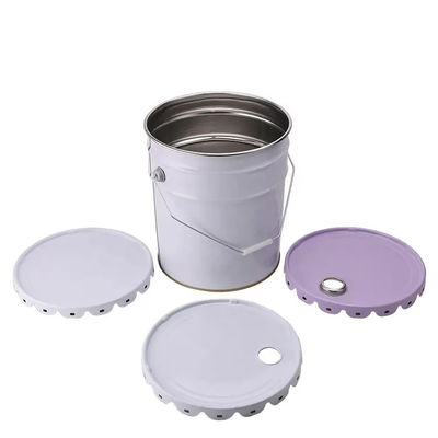 V.N. 5 liter metalen trommels met bloemen randen deksel en slang