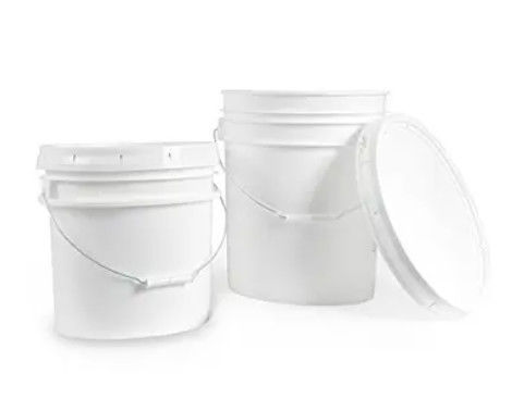 3 liter witte plastic emmers voor levensmiddelen met handvaten