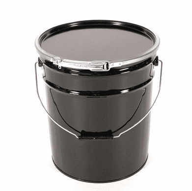 Ronde metalen vetemelk emmer met een rubberen pakket met een capaciteit van 5 liter voor vetopslag
