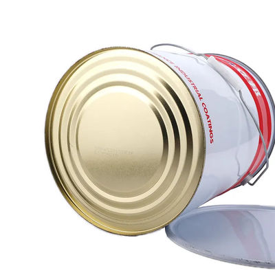 Ronde metalen handvat blik emmers / metalen emmers met glad oppervlak hefboom slot ring deksel